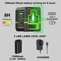 Laser Level 2 Lines Cross Green Level Laser Horizontal Vertical Nivel Laser Automatic 360°Self-Leveling Laser Level Tools