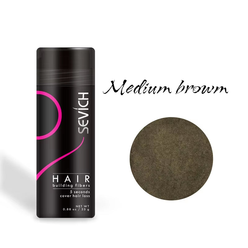 25G Hair Fiber Instant Hair Growth Keratin Hair Building Fibers Powder Applicator Comb Extension Hair in Second 10 Color