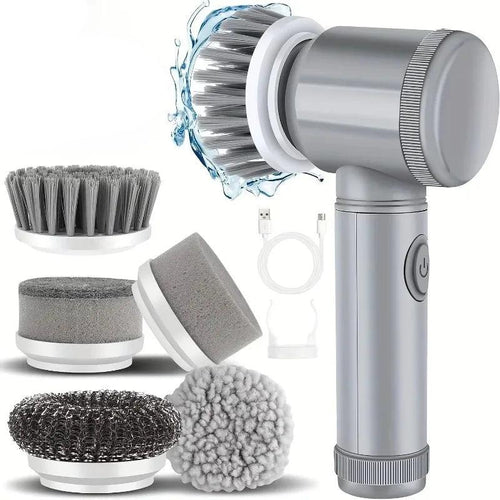 Electric Spin Scrubber Cordless Spin Scrubber with 5 Replaceable Brush Heads and Adjustable Extension Handle,5 in 1Cleaningbrush