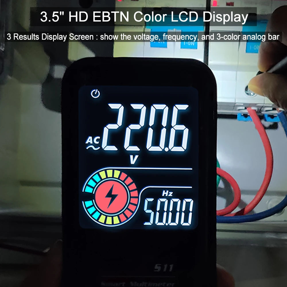 Digital Multimeter Smart Electrician Tester USB Charge T-RMS DC AC Voltage Capacitance Ohm Hz NCV Professional Multitester