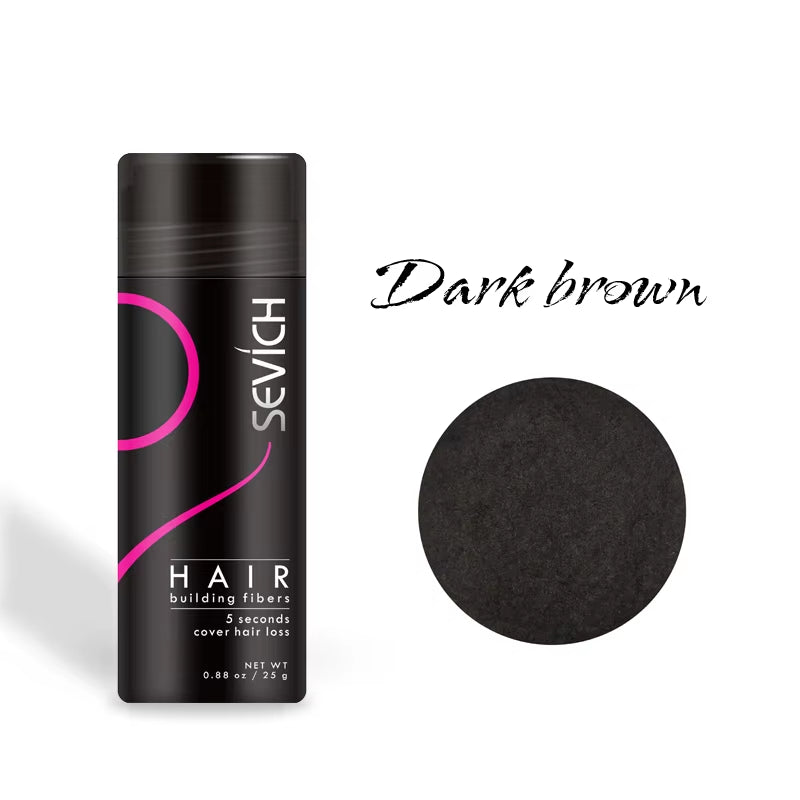 25G Hair Fiber Instant Hair Growth Keratin Hair Building Fibers Powder Applicator Comb Extension Hair in Second 10 Color