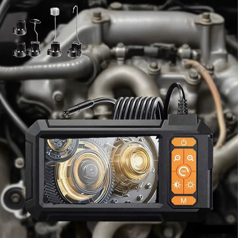 Industrial Endoscope Camera with 4.3 Inch Screen HD 1080P USB 8Mm Lens 8MM LED Lights Waterproof Car Pipe Inspection Borescope