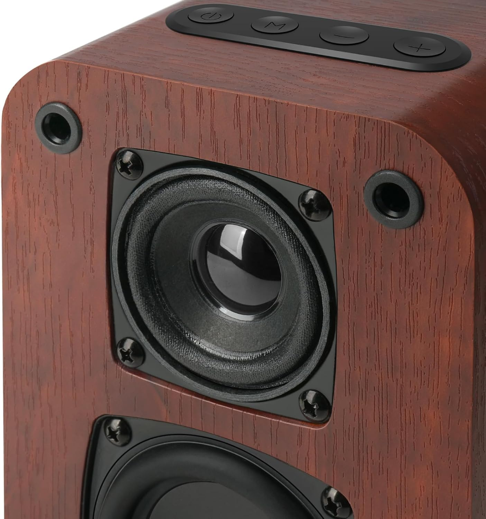 40W Powered Bluetooth Bookshelf Speakers – Premium Stereo Sound for TV, Turntable & PC