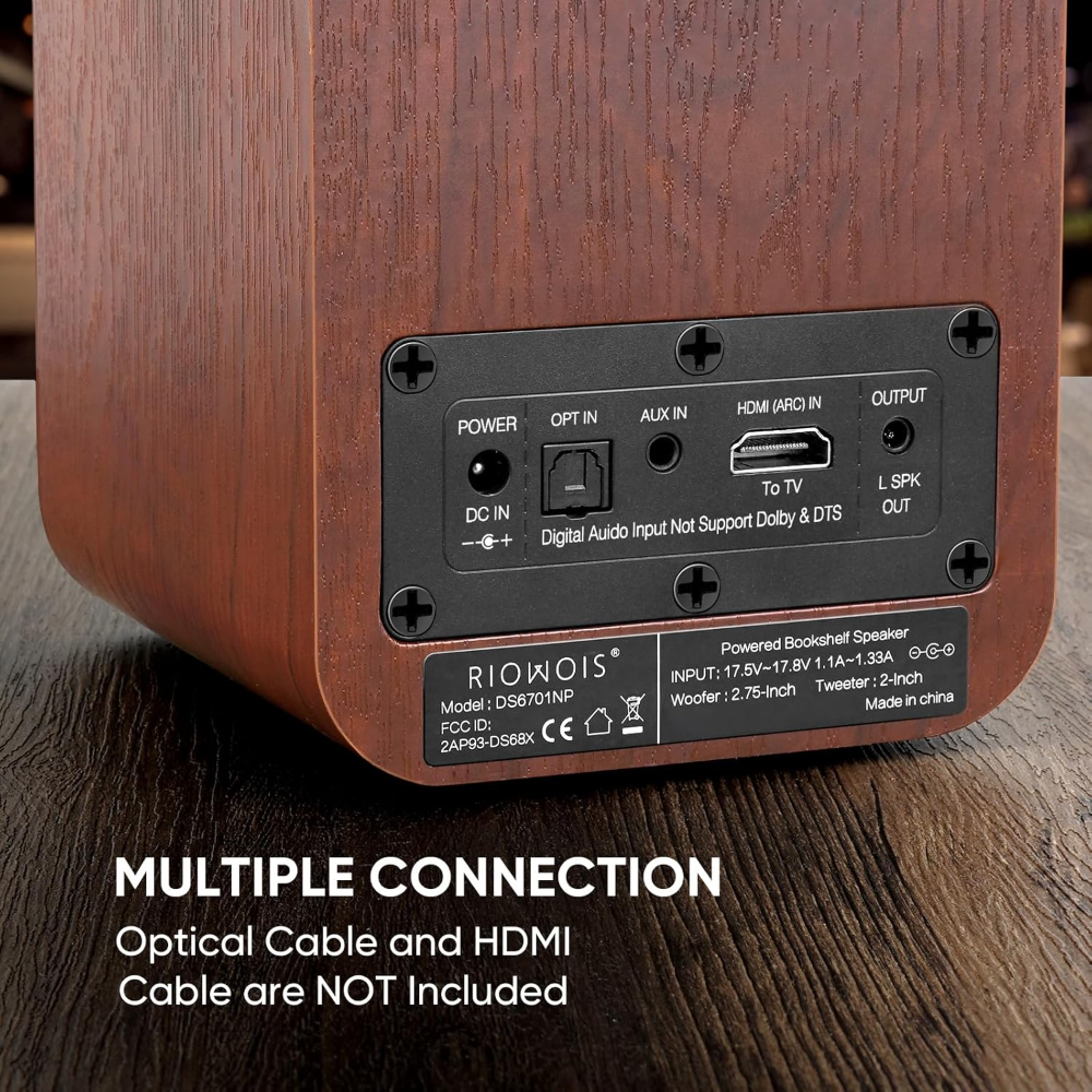 40W Powered Bluetooth Bookshelf Speakers – Premium Stereo Sound for TV, Turntable & PC