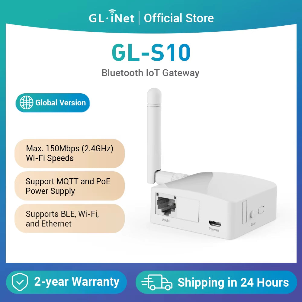 GL-S10 BLE Iot Gateway | Poe Power Supply