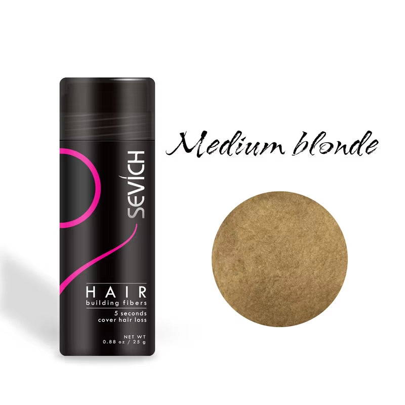 25G Hair Fiber Instant Hair Growth Keratin Hair Building Fibers Powder Applicator Comb Extension Hair in Second 10 Color